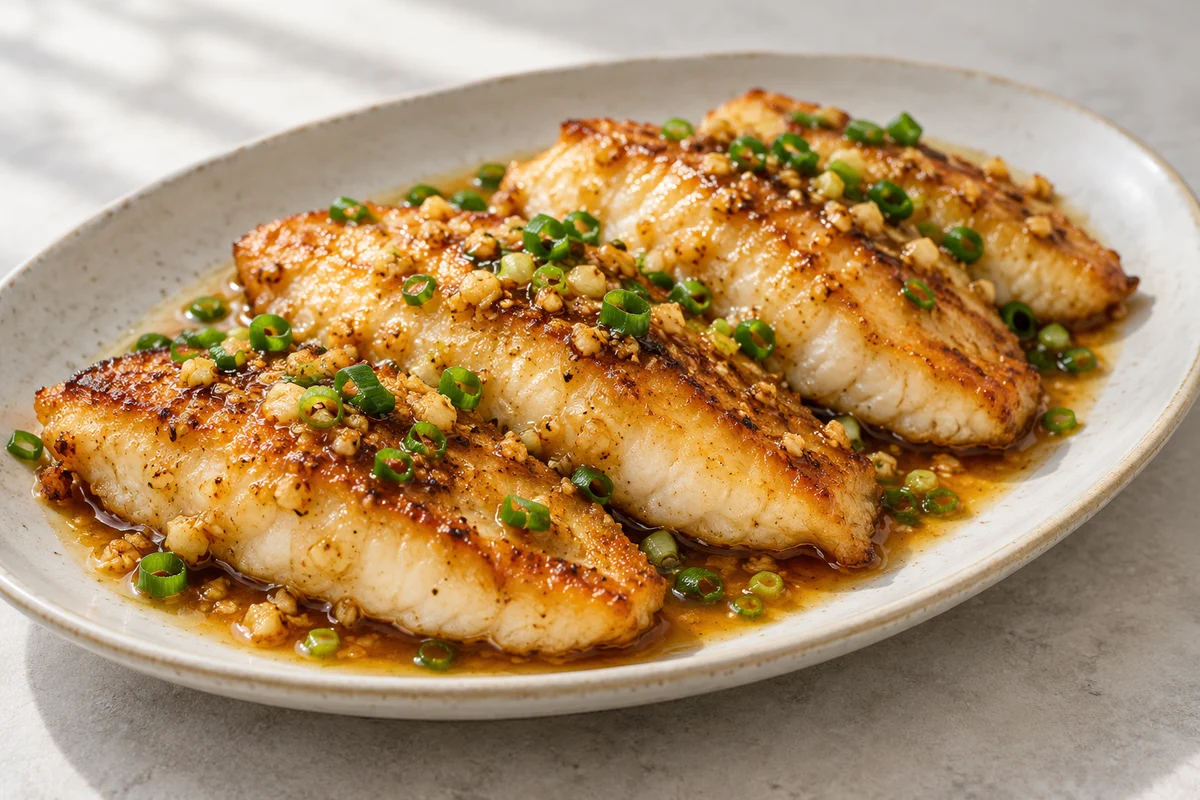 Poisson doré à la sauce de poisson