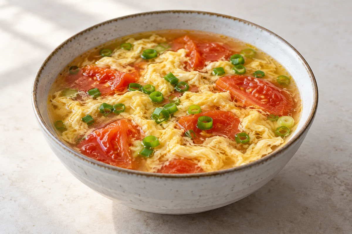 Soupe vietnamienne à la tomate et aux œufs