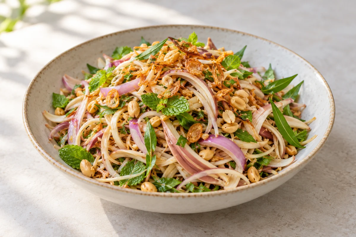 Salade de fleur de bananier aux herbes
