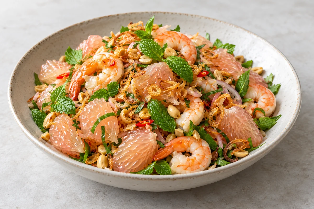 Salade de pomelo aux crevettes