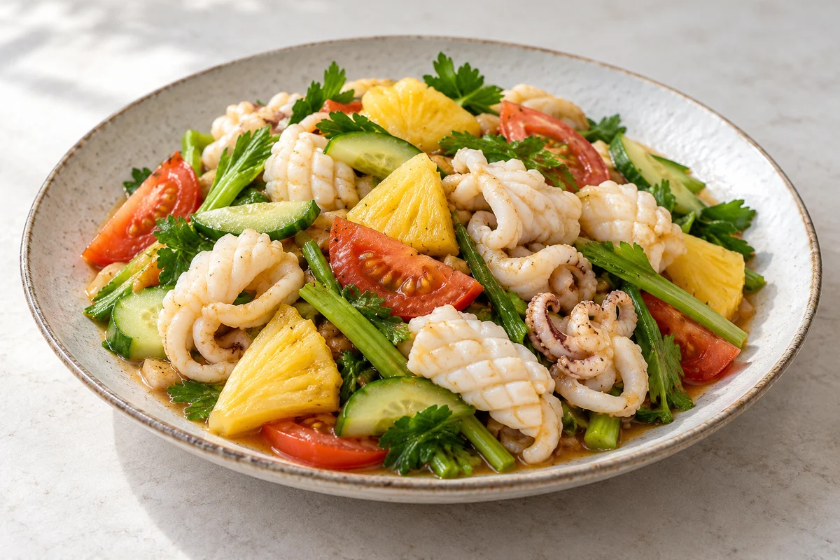 Calamars sautés à l’ananas