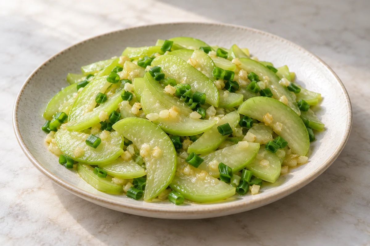 Chayottes sautées à l’ail