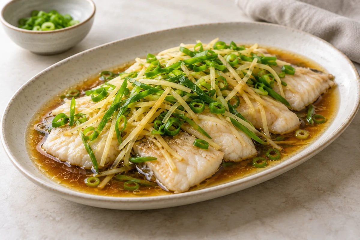 Poisson vapeur au gingembre et à la sauce soja