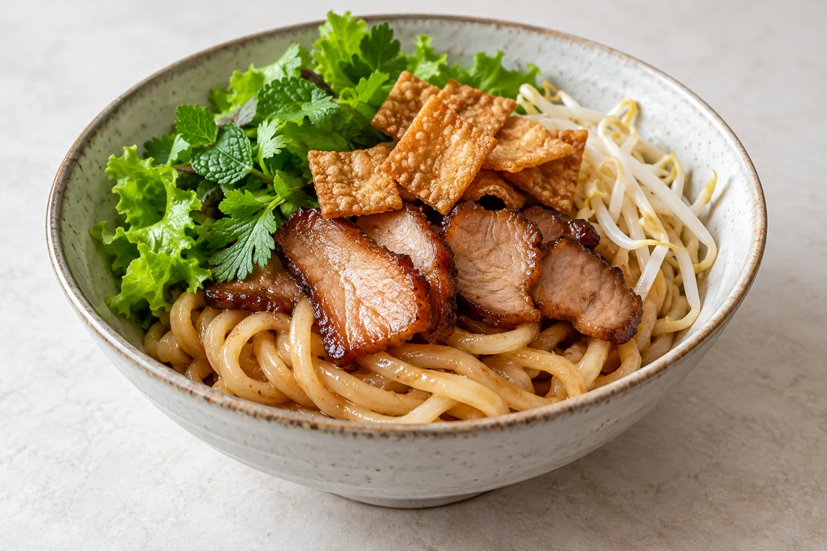 Nouilles cao lầu au porc laqué
