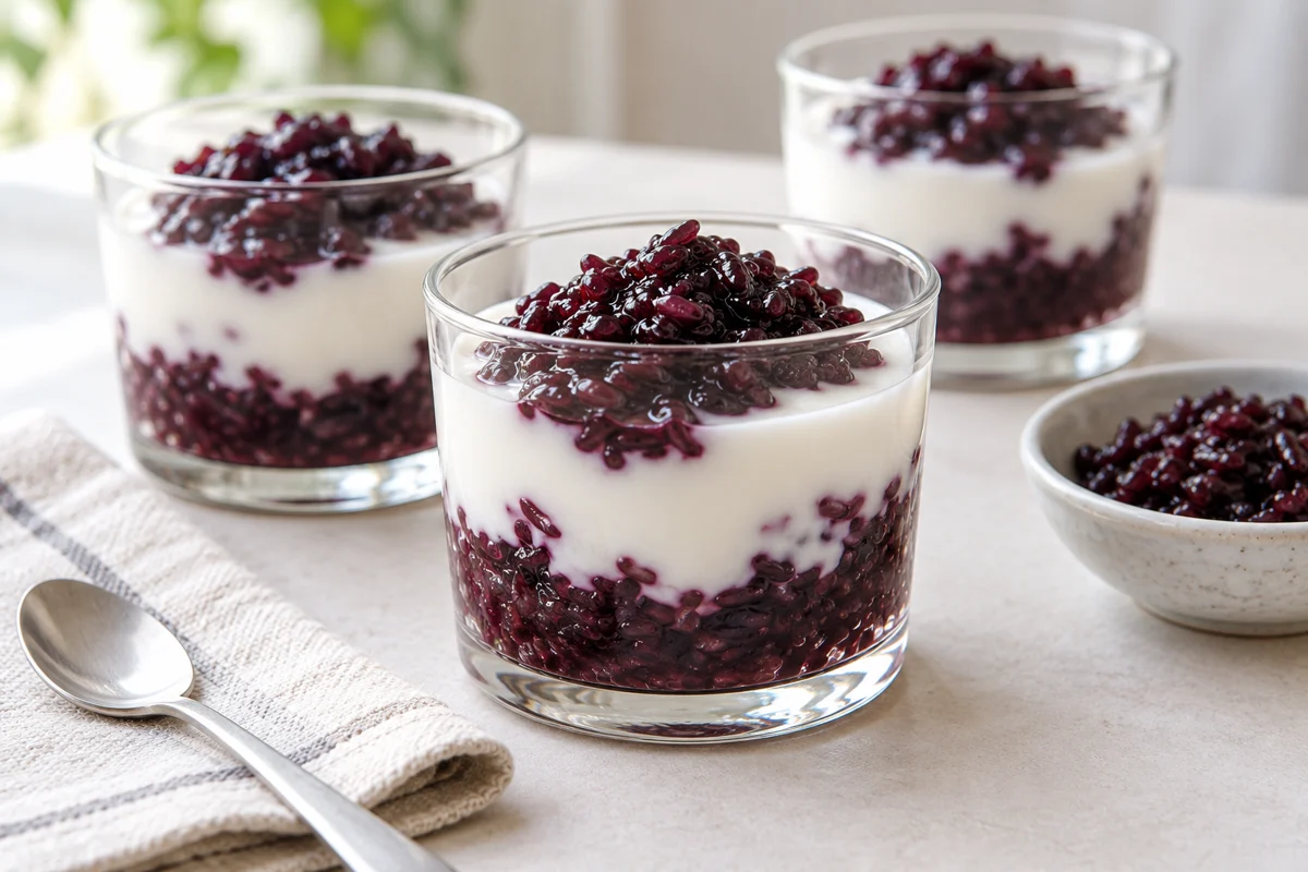Yaourt au riz gluant noir