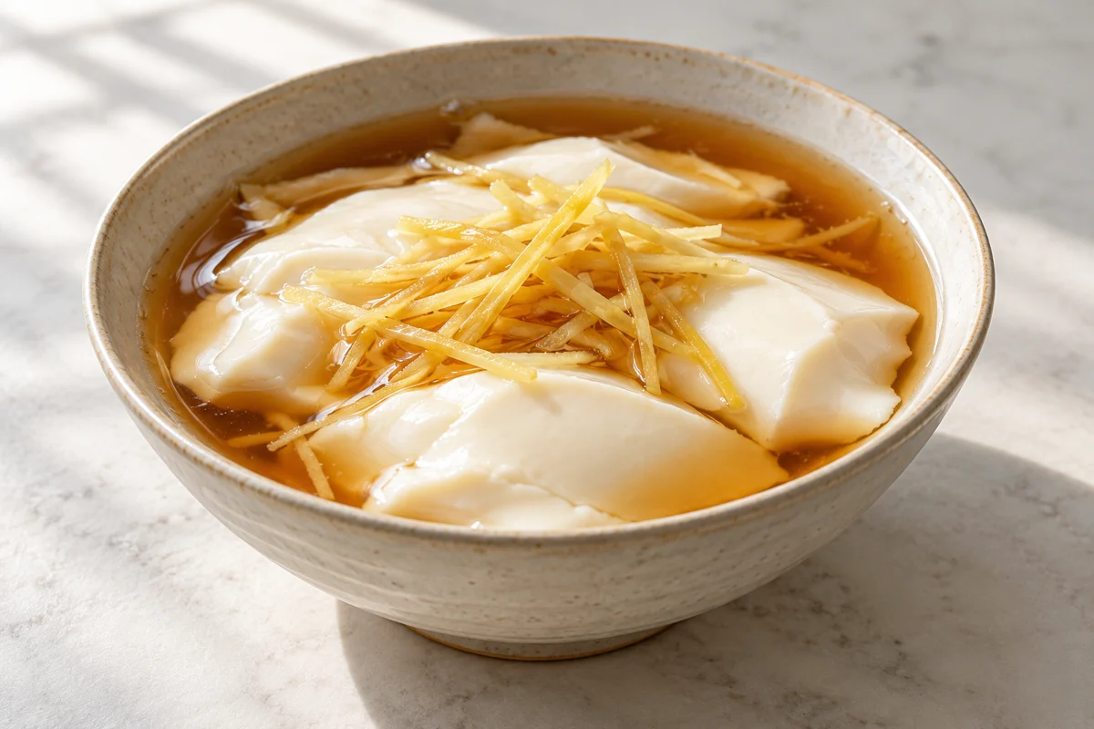 Tofu soyeux au sirop de gingembre