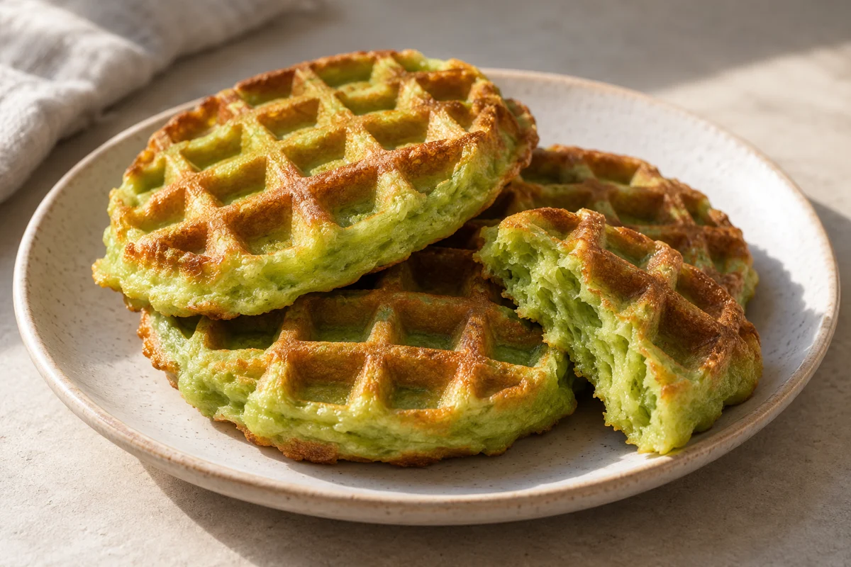 Gaufres au pandan et à la noix de coco