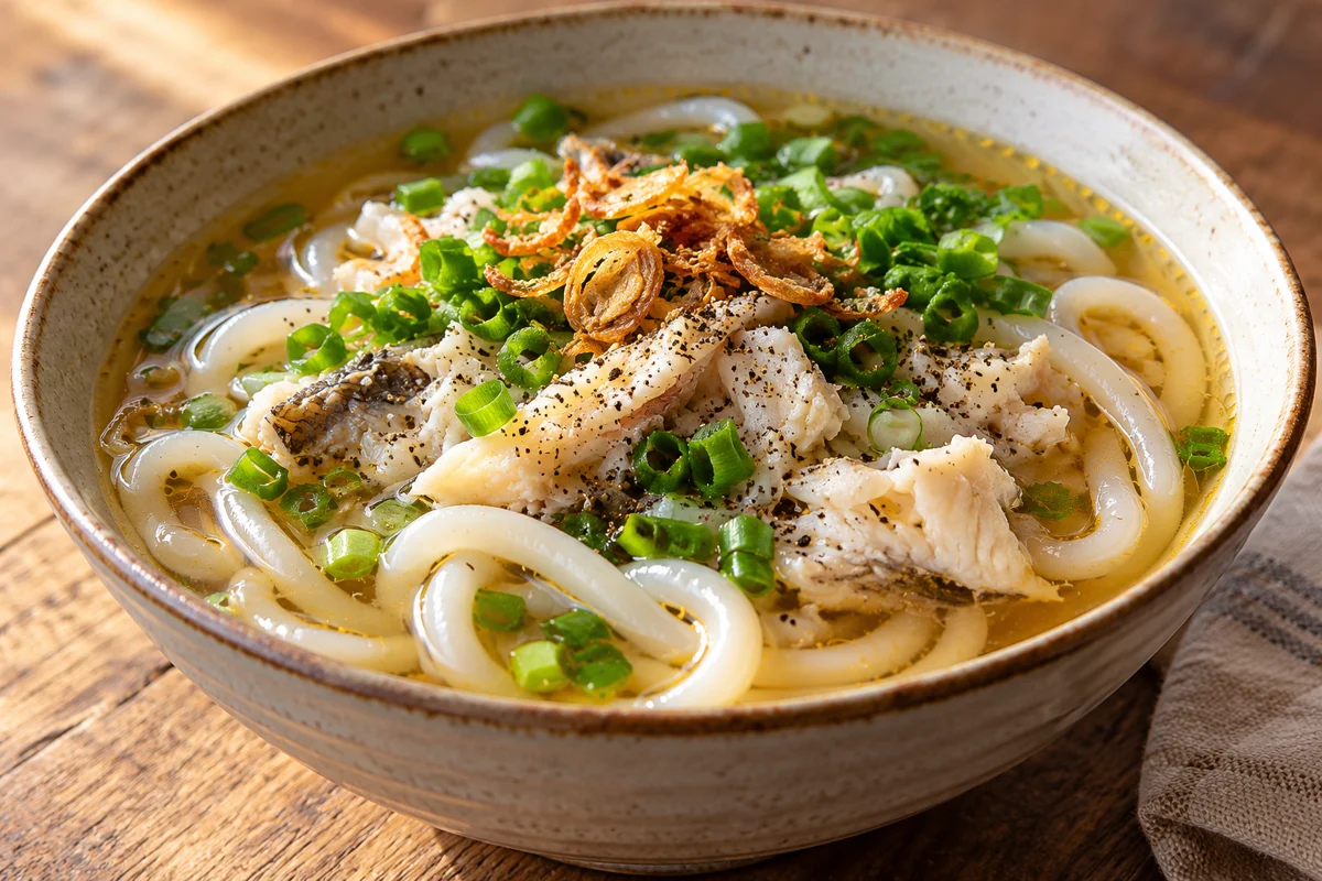 Soupe de nouilles épaisses au poisson