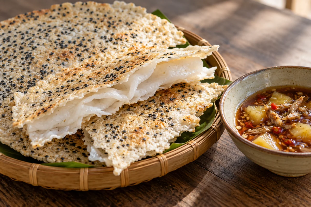 Crêpes de riz et galettes croustillantes à écraser