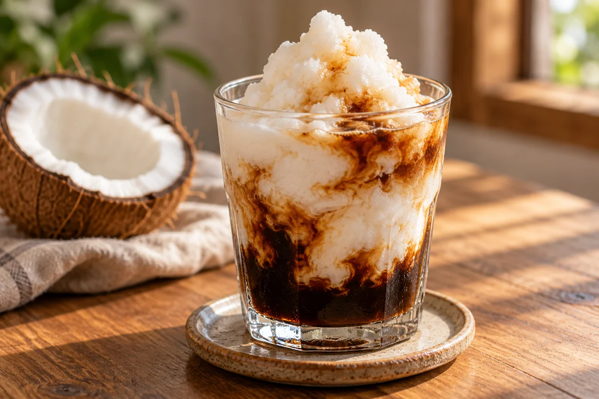 Café glacé à la noix de coco