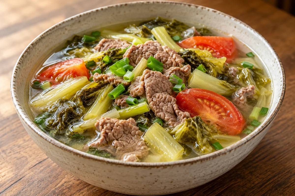Soupe de bœuf à la moutarde fermentée