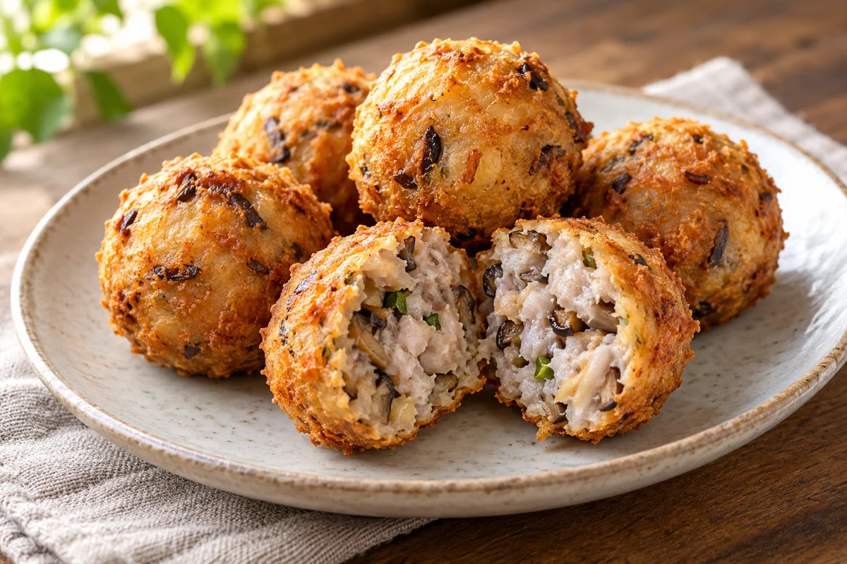 Boulettes de taro et de champignons à la citronnelle