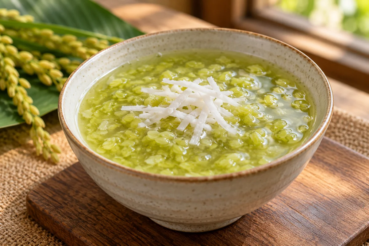 Soupe sucrée au jeune riz vert