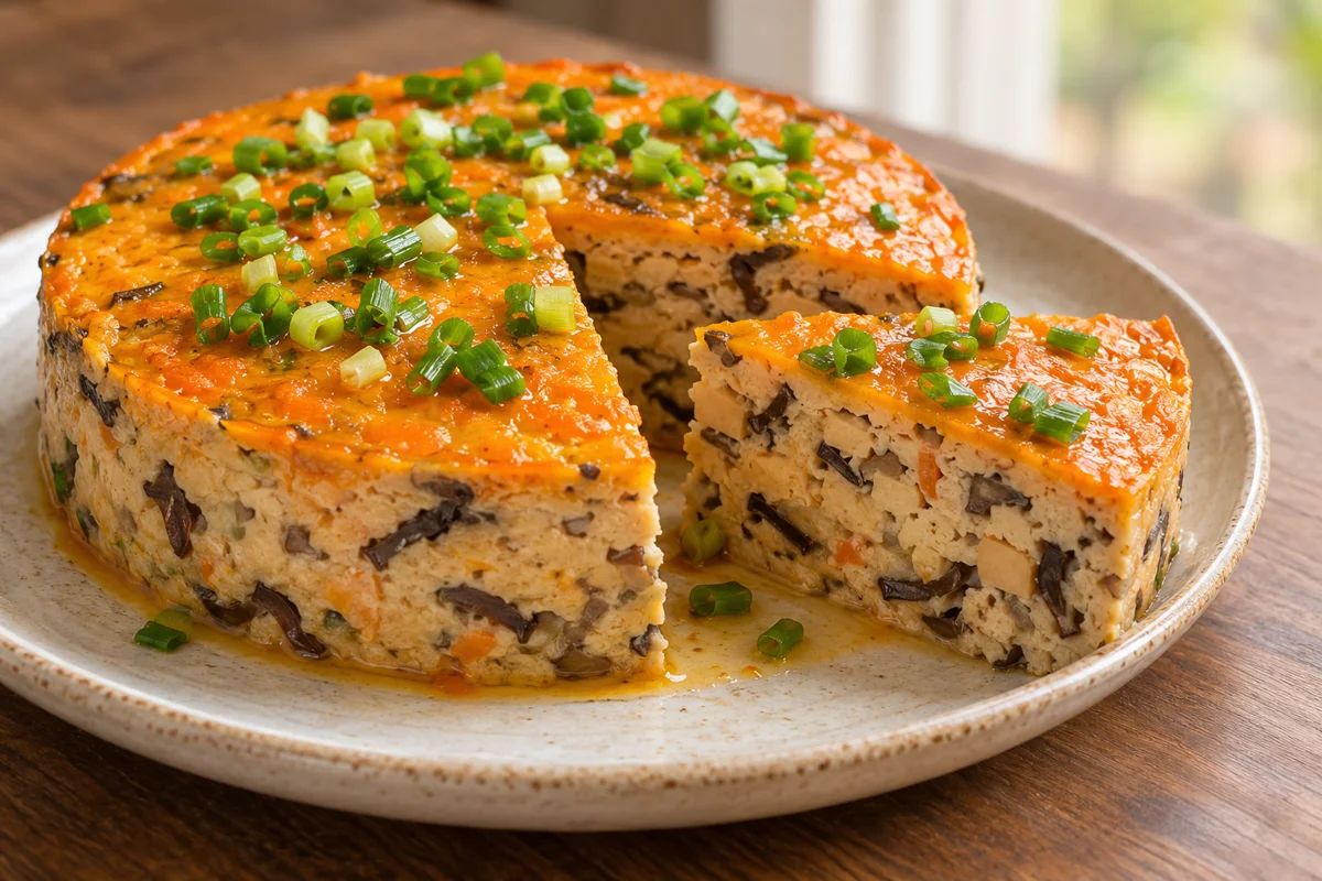 Terrine vapeur de tofu aux champignons noirs
