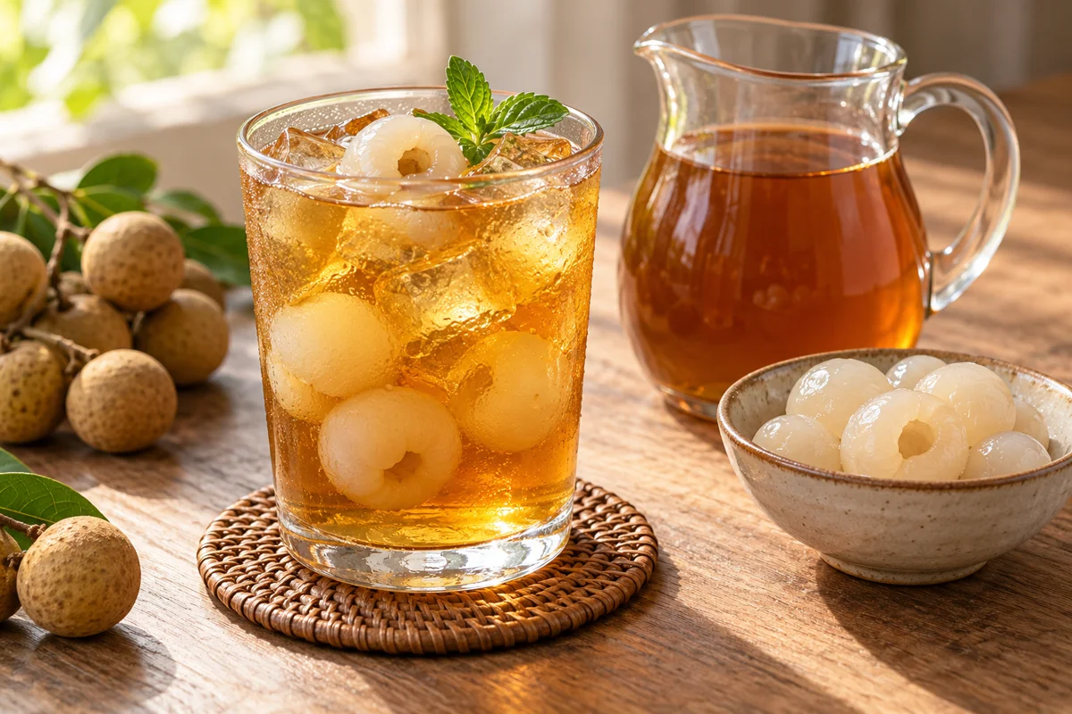 Thé glacé au longane