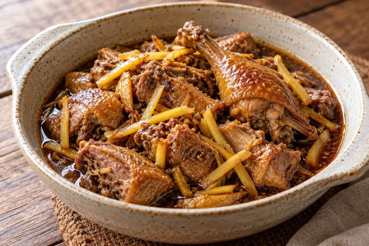 Canard braisé au gingembre