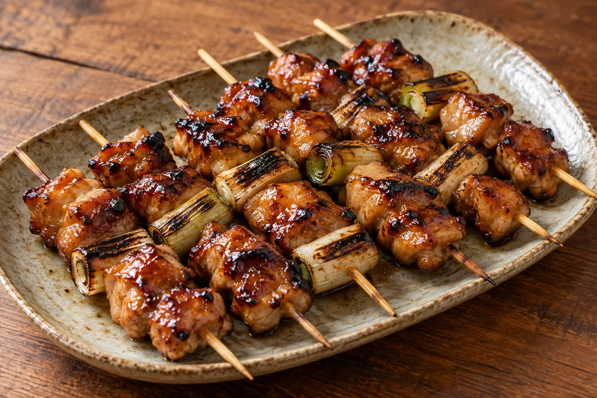 Yakitori de poulet, sauce soja et saké