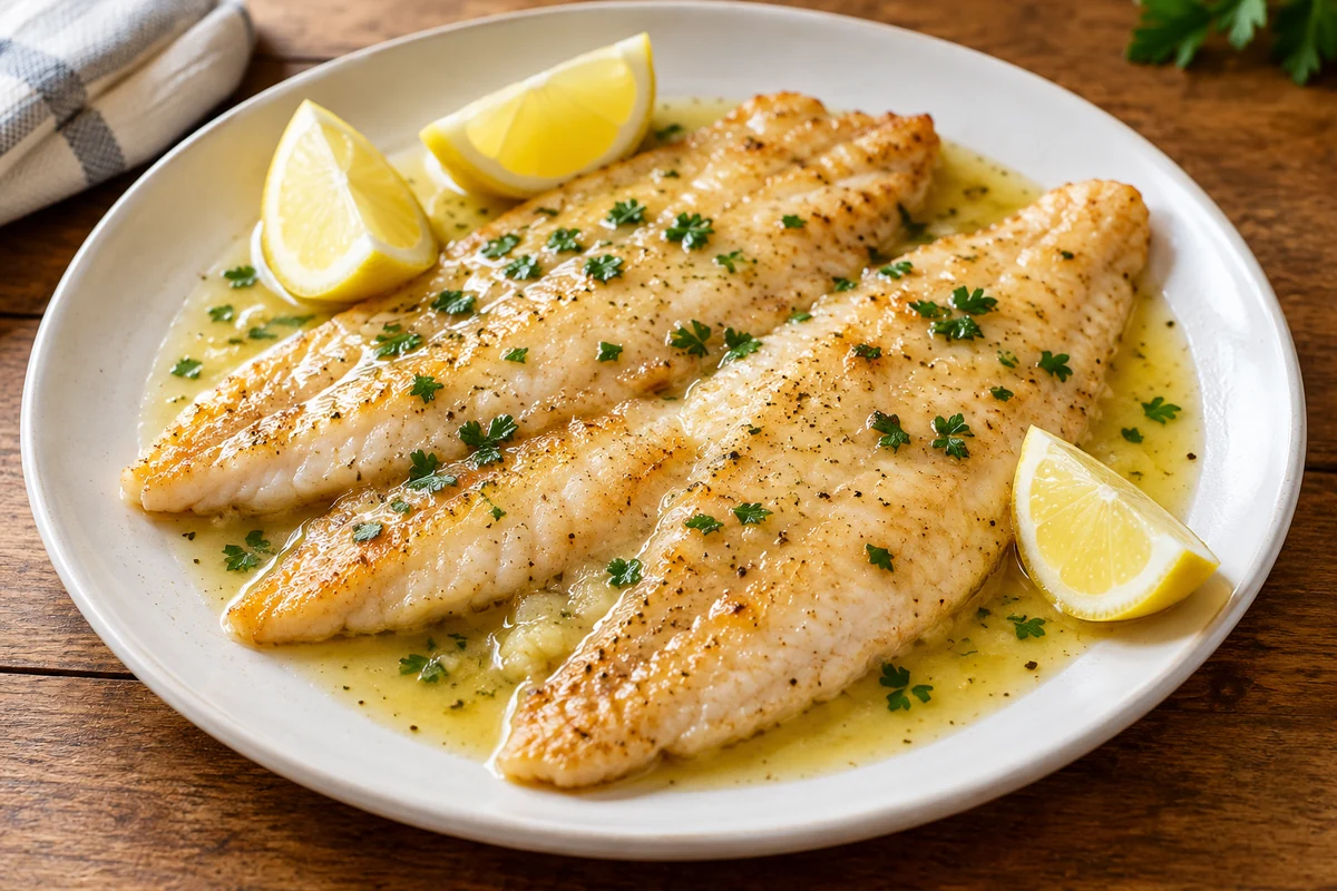 Filets de sole meunière au beurre citronné