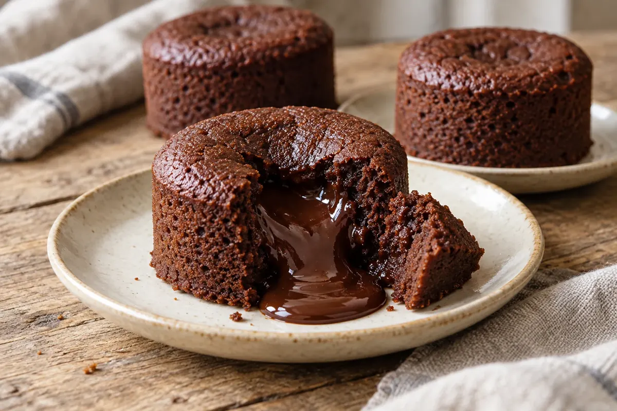 Fondants individuels au chocolat, cœur coulant