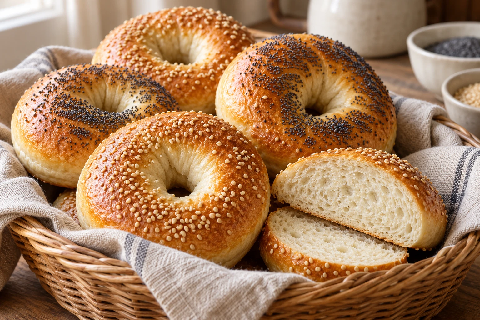 Bagels maison au levain et à la levure