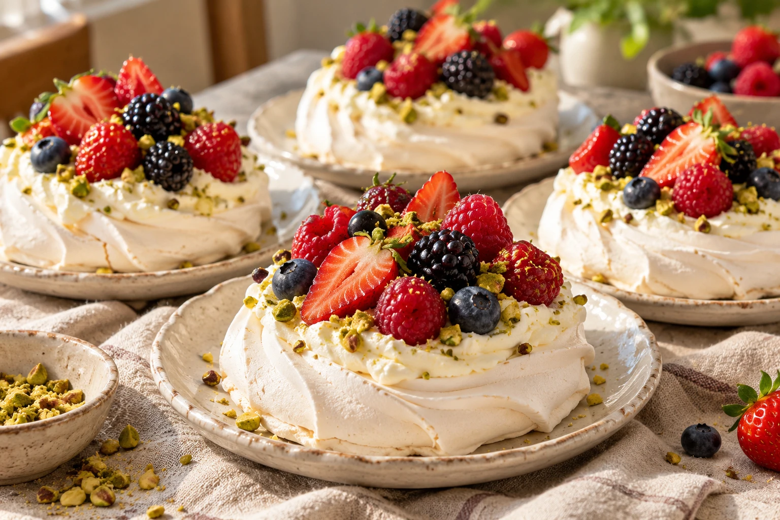 Pavlovas individuelles aux fruits rouges